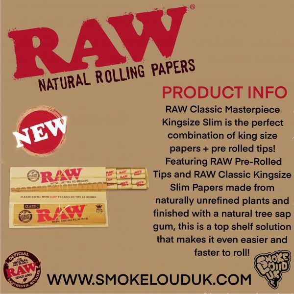Raw Classic Masterpiece KS Slim +PRE Rolled Tips
