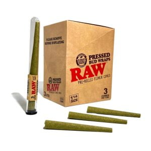 raw pressed bud wraps king size pre rolled cones (2 per tube) (copy)