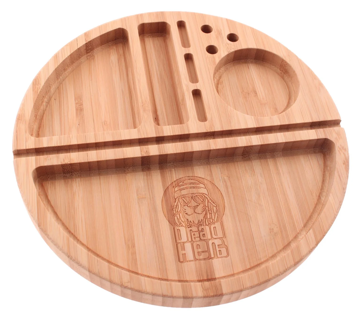 dread head round wood smoking tray