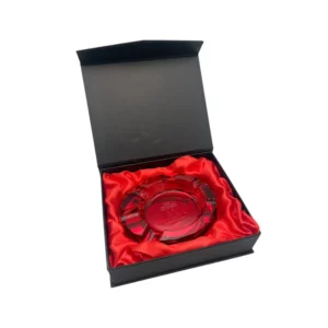 raw ruby red glass ashtray