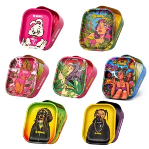 g rollz medium storage tin rolling tray lid combo 17x13x7cm 7 exclusive designs